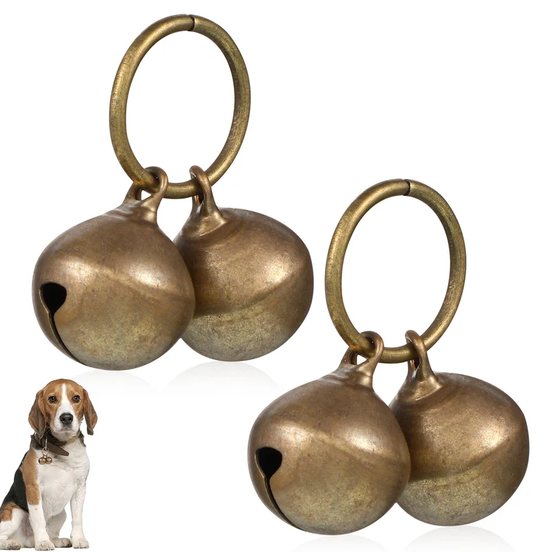 Qulkws — Lot de 4 grelots en cuivre pour colliers d’animaux | Accessoires anti‑perte