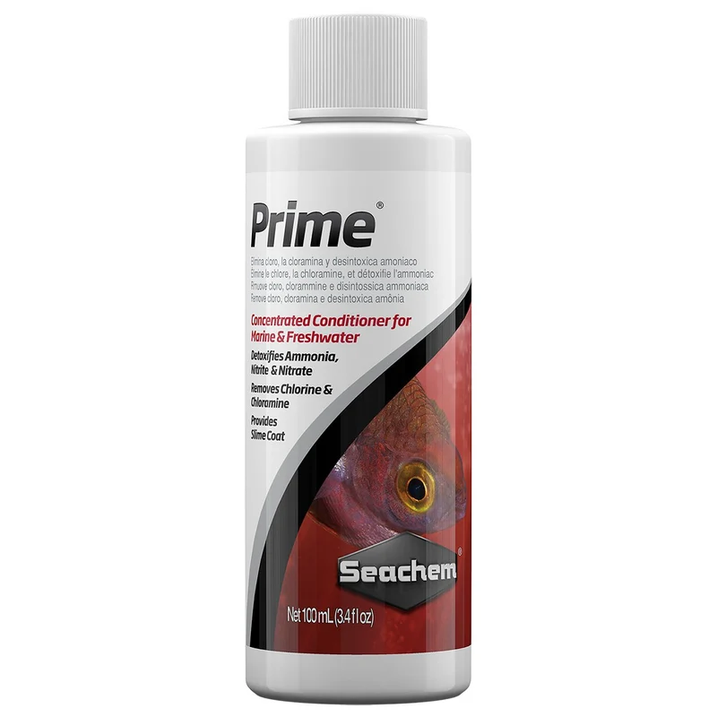 Seachem Prime – Conditionneur Eau Douce et Eau Salée, Élimine Chlore et Chloramine (100 ml)
