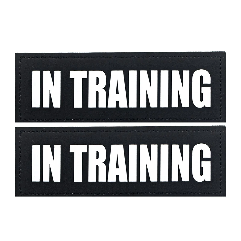 HANWER 2-pack patches chien de service – patch amovible pour harnais noir, en formation - L