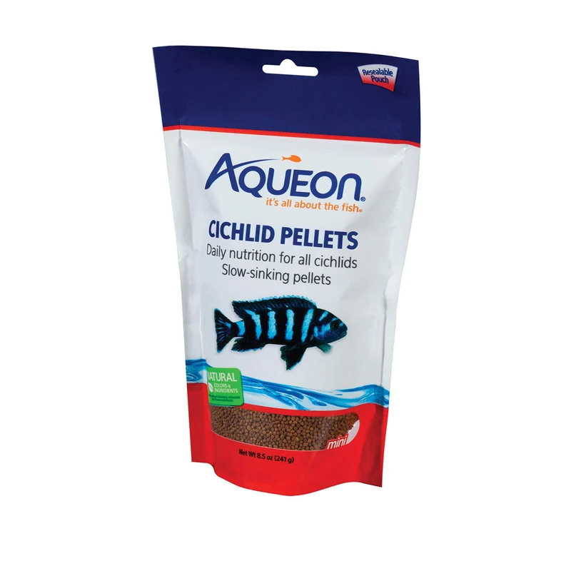 Aqueon Cichlid Food Mini – Granulés Premium pour Cichlides, 8,5 oz (environ 240 g)