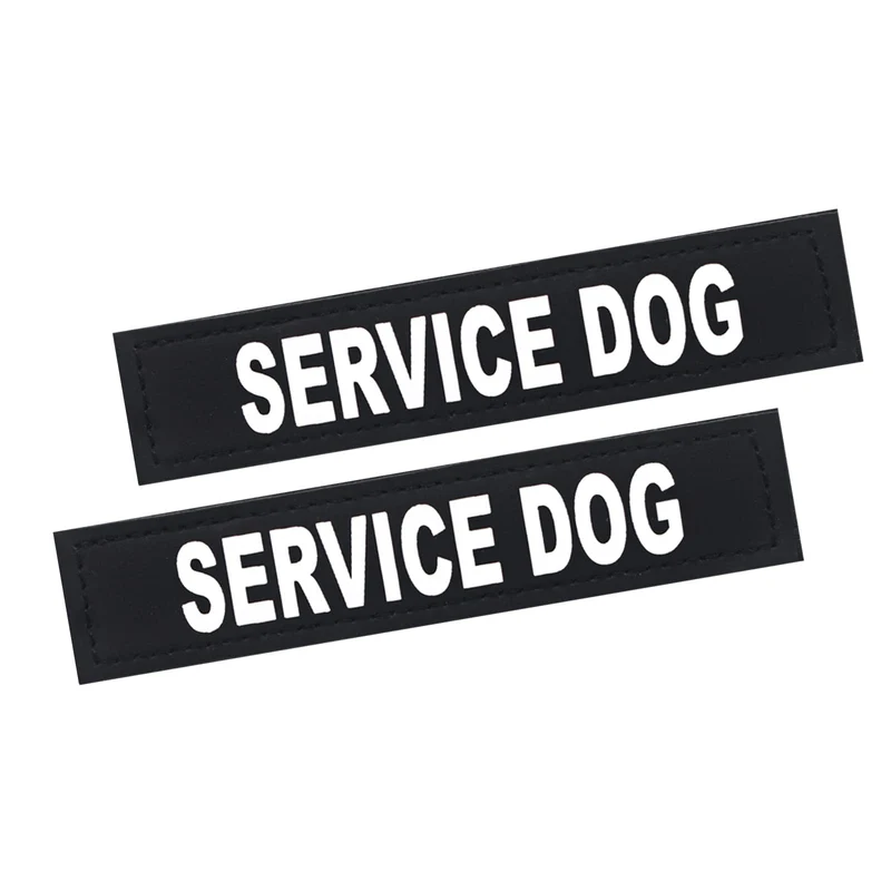 HANWER — 2 Patchs pour chien d’assistance, patches amovibles avec dos à crochet pour harnais et gilet en formation, noir