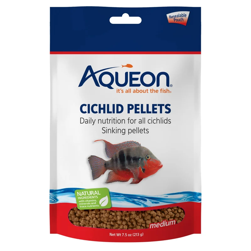 Alimentation pour Cichlidés Aqueon Medium – Pellets Moyens 7,5 oz