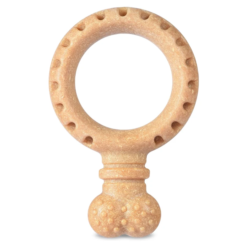 Arm & Hammer Barkies Ring – Jouet à mâcher en bois comprimé 5,5 pouces goût beurre de cacahuète sans écharde