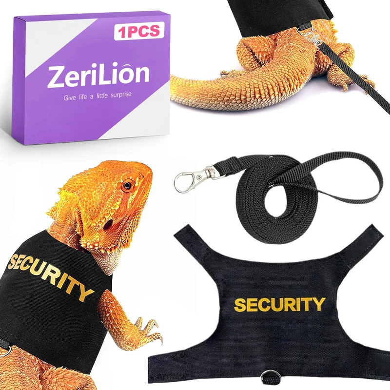 ZeriLion Harnais et Laisse pour Dragon Barbu – Anti‑Évasion et Ajustable