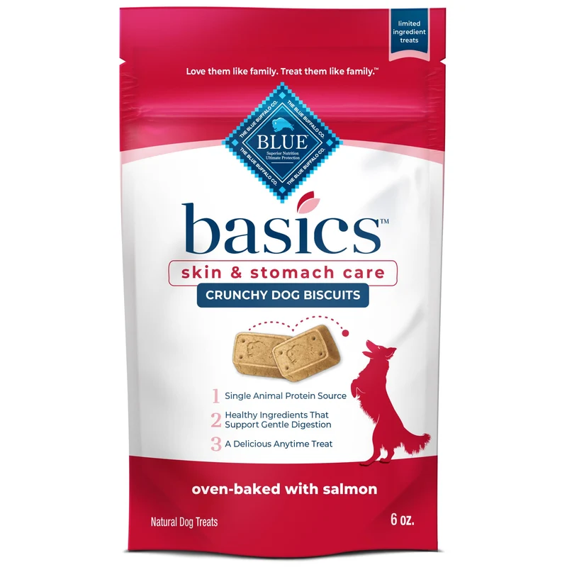 Blue Buffalo Basics Biscuits Croustillants pour Chien — Saumon & Pomme de Terre, Digestion Douce, 170 g