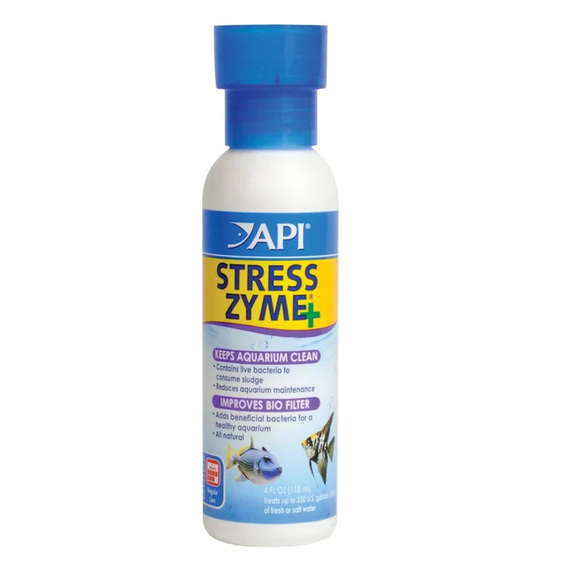 API STRESS ZYME – Nettoyant bactérien pour aquariums d'eau douce et d'eau salée – flacon 4 oz