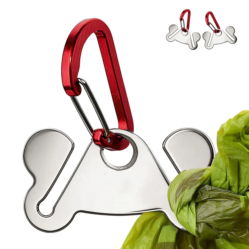 Hilihali - Porte-sac pour déjections canines (2 pièces) – mains libres et clips universels