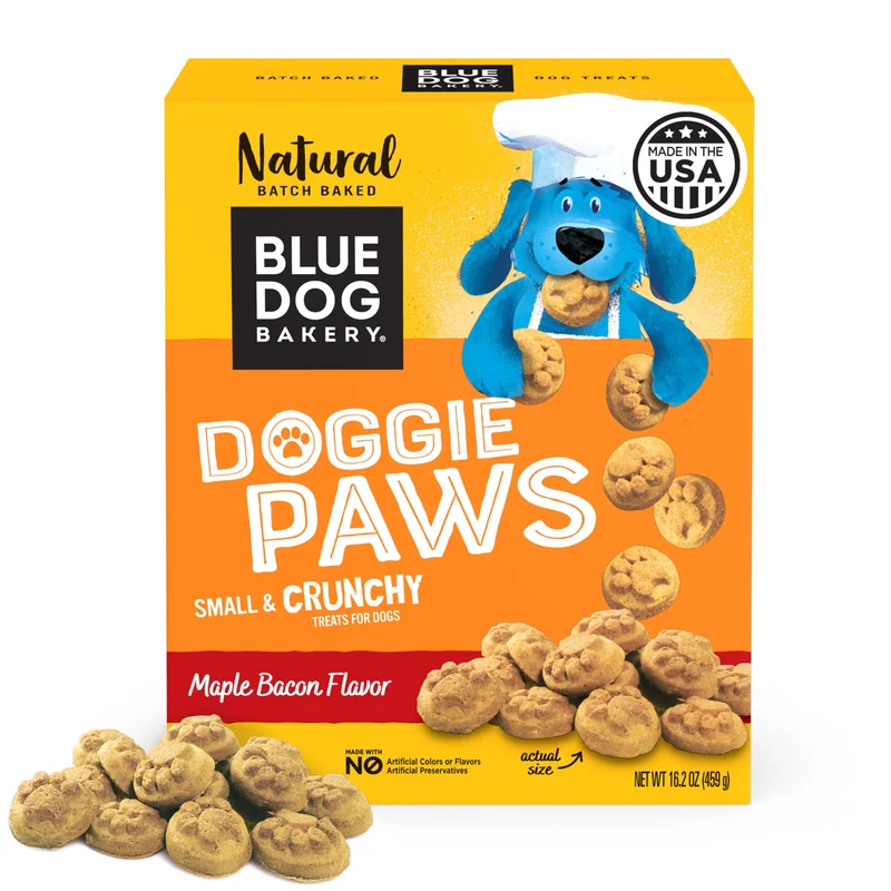 Blue Dog Bakery Friandises Naturelles pour Chiens – Doggie Paws Maple Bacon, 16,2 oz (460 g)