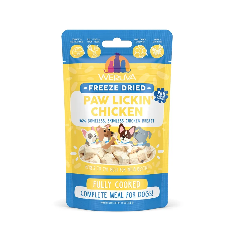 Weruva Paw Lickin' Chicken Lyophilisé pour Chien — Cubes 28 g