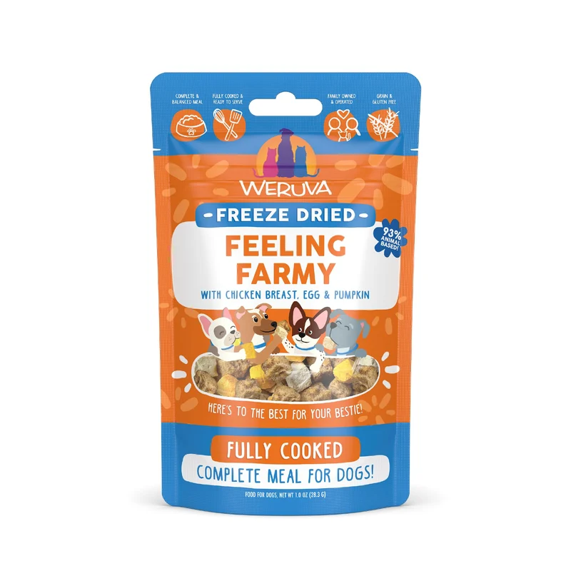 Nourriture pour chien Weruva Lyophilisée Feeling Farmy – Poulet, Œuf et Potiron, Sachet de 28 g