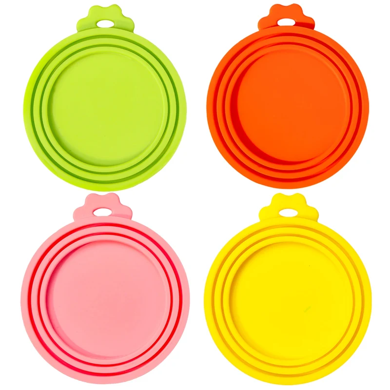 Anyongora – Couvercles en silicone pour boîtes de nourriture pour animaux (lot de 4), hermétiques et lavables au lave-vaisselle
