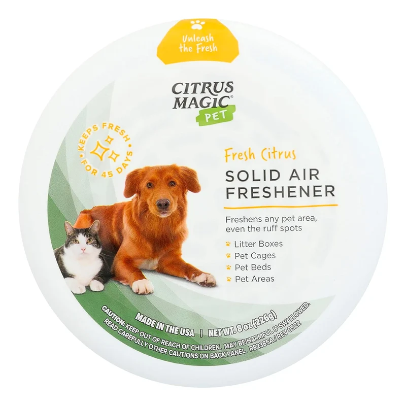 Citrus Magic Éliminateur d’odeurs pour animaux – solide, citron frais, 8 oz (Pack de 1)
