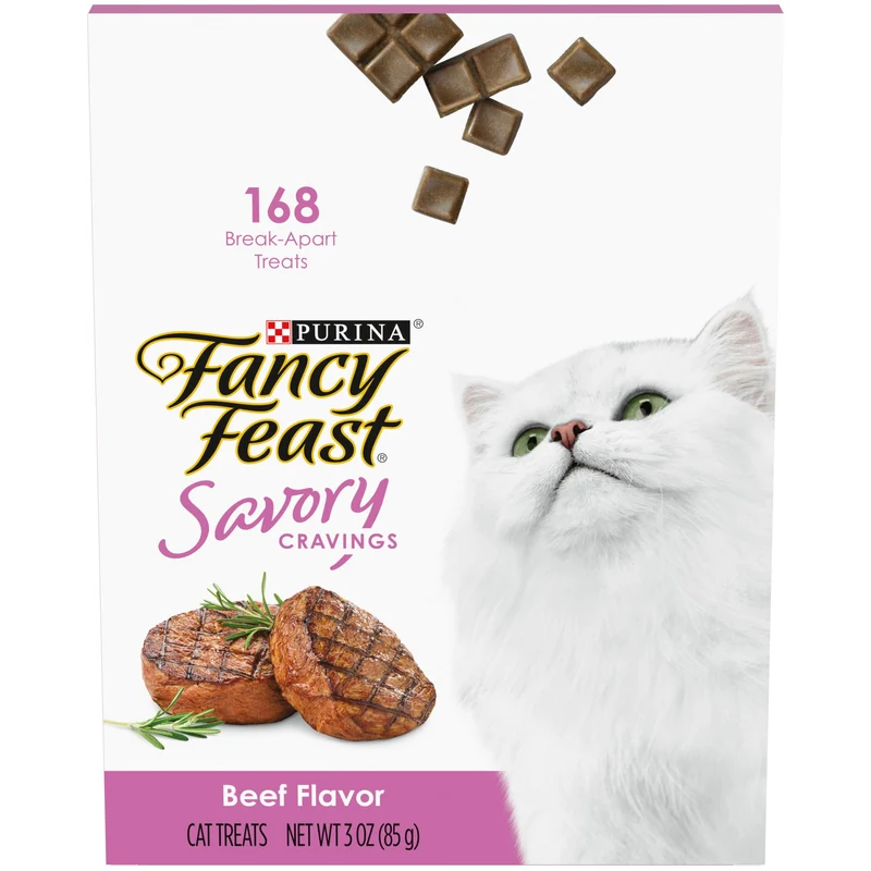Purina Fancy Feast Friandises pour Chat – Saveurs Savoureuses au Boeuf, Ingrédients Limités, Boîte 85 g
