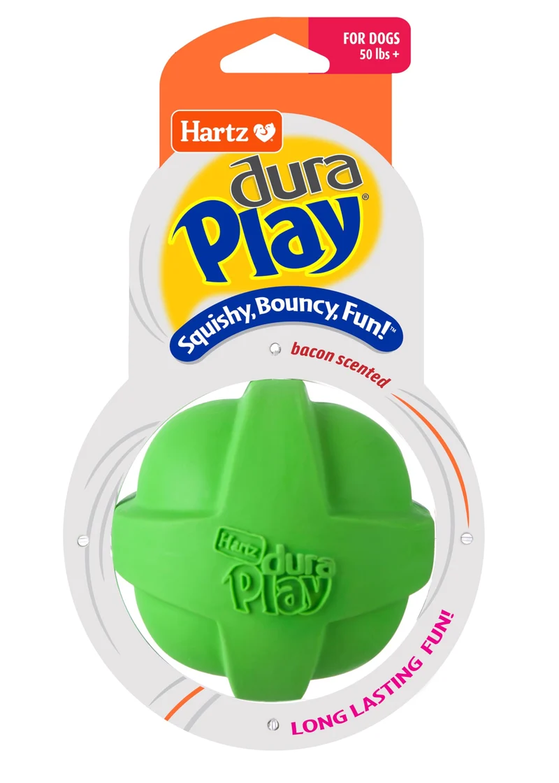 Jouet Hartz DuraPlay pour chien – parfum bacon, grand modèle, couleurs variables