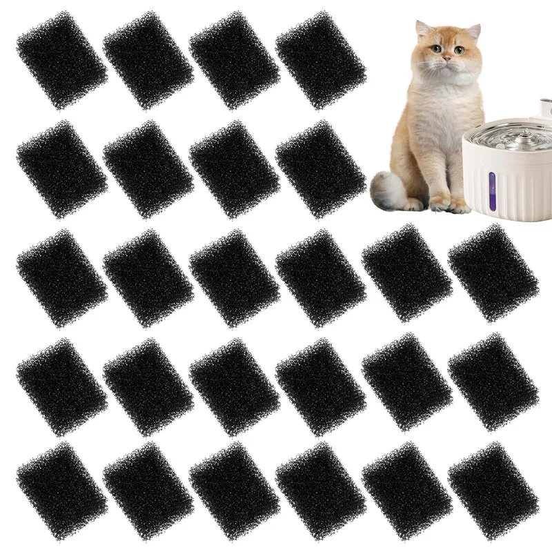 BOHUIZ – 30 Filtres en Éponge pour Fontaine d'Animaux | Filtre de Remplacement Noir