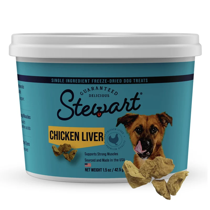 Stewart – Friandises Foie de Poulet Lyophilisé 100% Ingrédient Unique, Sans Céréales, 1,5 oz