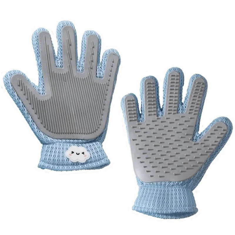 Guilinyuheng Gant dépilatoire anti-poils pour chiens et chats – Gant à 5 doigts réutilisable | Bleu Ciel