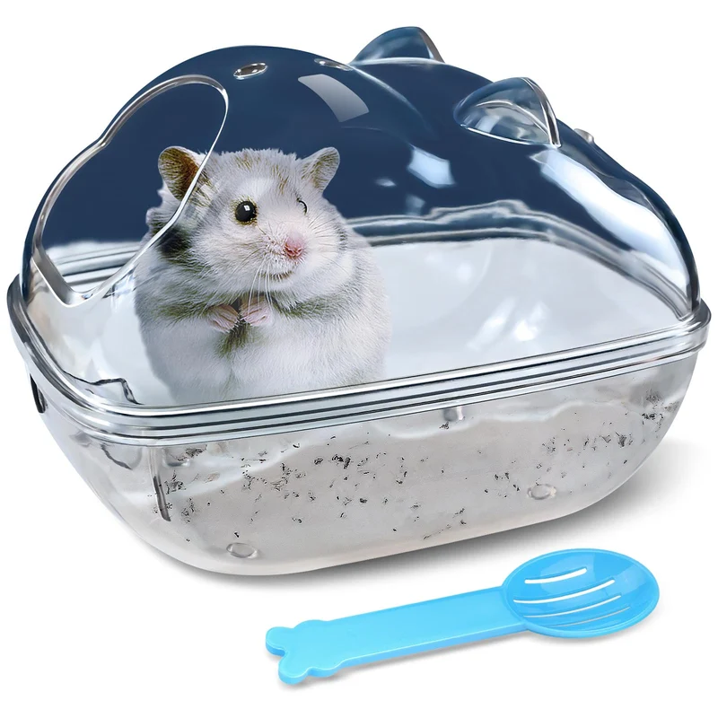 lazYYzal Baignoire pour Hamster – Bac de Sable 360° Transparent