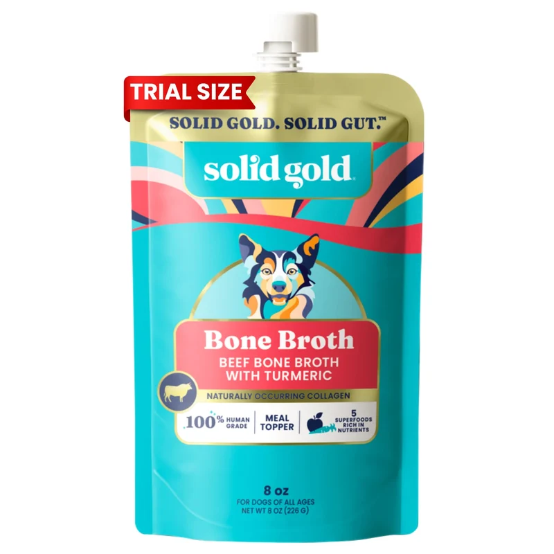 Solid Gold Bouillon d’Os de Boeuf pour Chien – Sans Céréales, Riche en Collagène et Superaliments