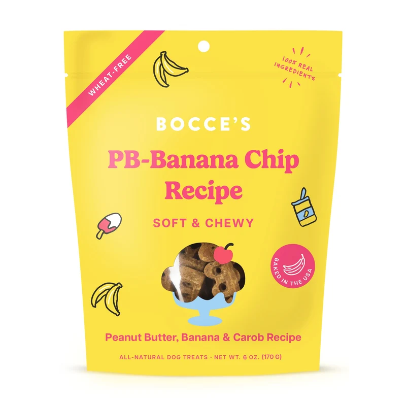 Friandises Bocce's Bakery Beurre de cacahuète, Banane et Pepites — Douces et Sans Gluten, Fabriqué aux États-Unis, 6 oz