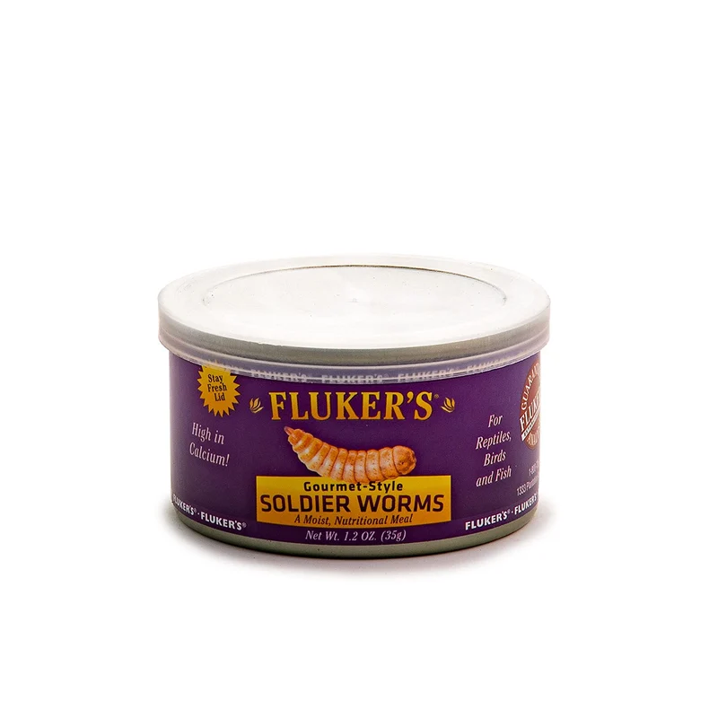 Fluker's Vers-Soldats en Conserve — Nourriture humide nutritive pour Reptiles, Oiseaux et Poissons, 34 g