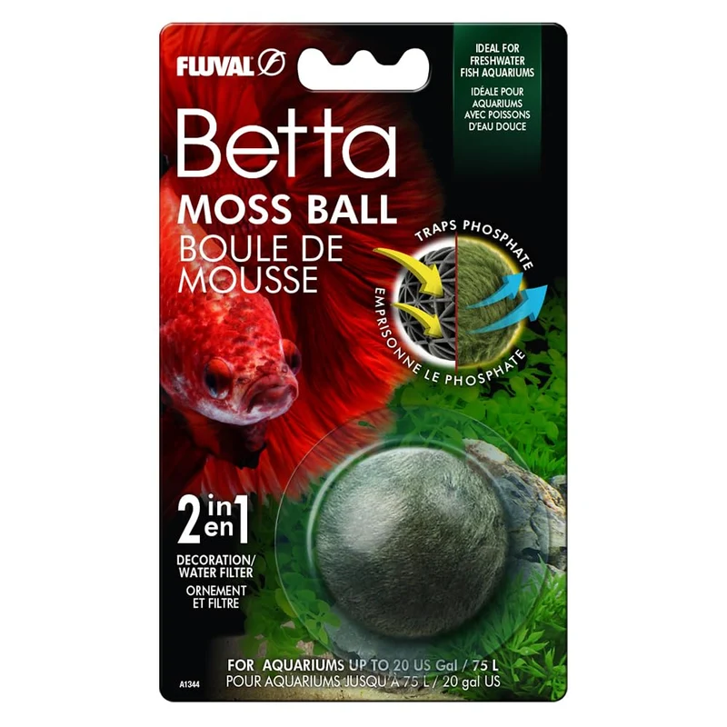 Fluval Betta Moss Ball – Déco d'aquarium et réduction des phosphates