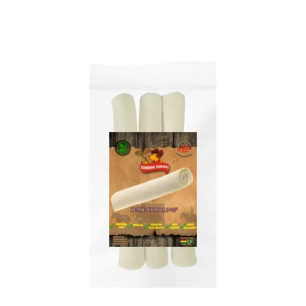 Friandise naturelle Cowdog Chews – Rouleau à mâcher 9-10 pouces (3 paquets)