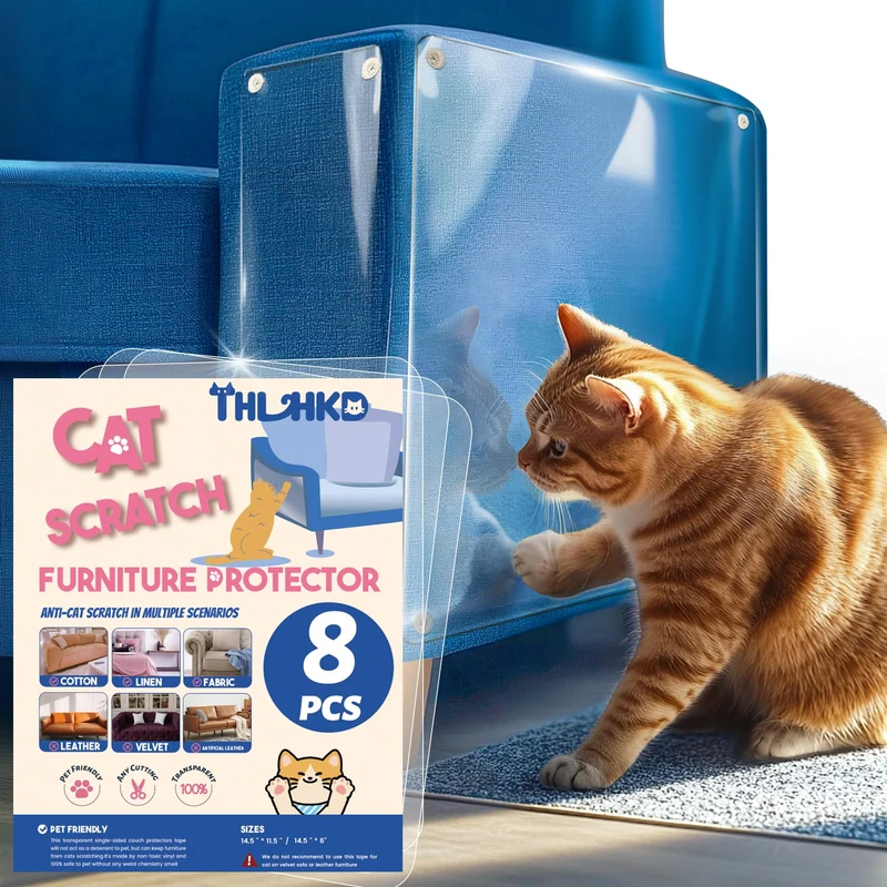 THLHKD Protège-Meubles Anti-Griffes pour Chats – 8 Feuilles Transparentes