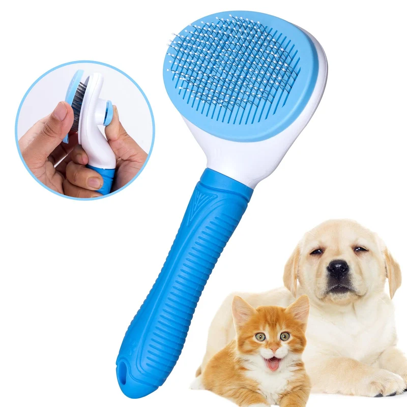 Brosse Slicker Auto-Nettoyante Aogeili pour Animaux — Décolle le Sous-poil, Massage et Pelage Brillant