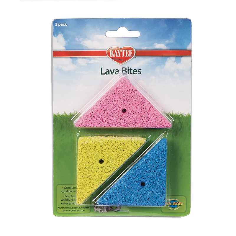 Kaytee Lava Bites – Jouet à mâcher en pierre volcanique pour chinchillas, hamsters et gerbilles (3 pièces)