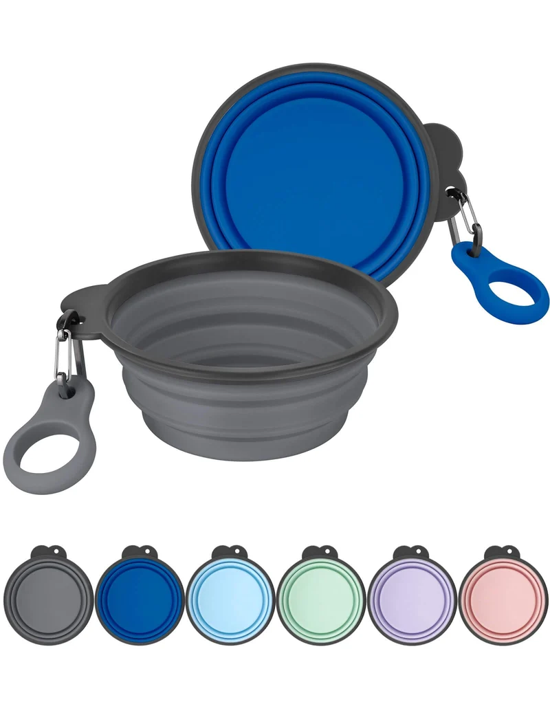 AONKEY Gamelles Chien Pliante 2 Pack – Porte-Bouteille et Carabine Renforcée