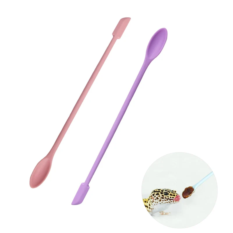 FUATY – 2 Pièces Cuillère Reptile, Manche Long pour Gecko et Dragon Barbu – Mélange Fruits et Nourriture