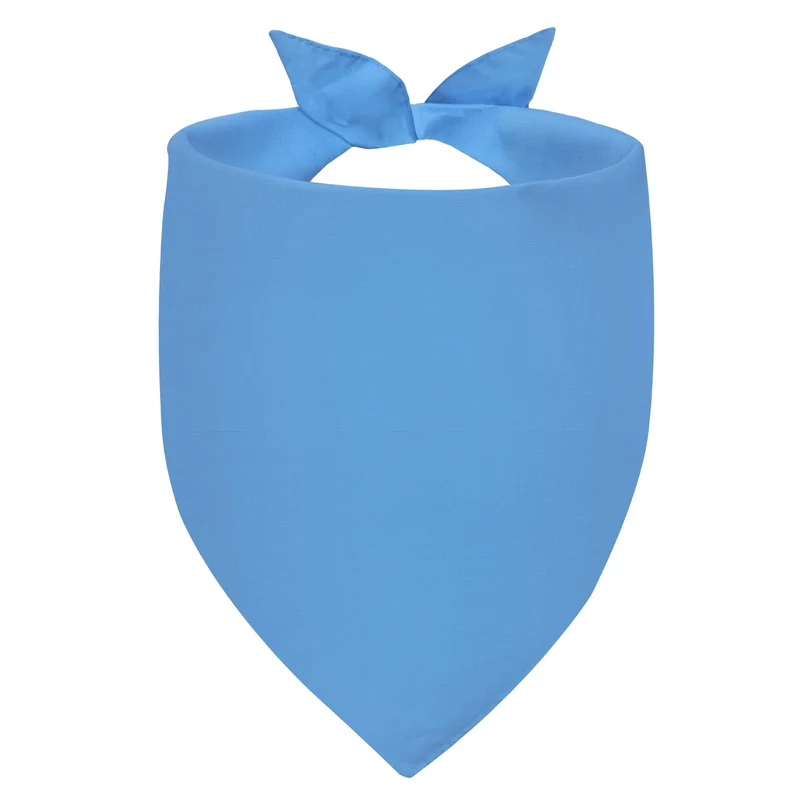 Agroon Bandana Chien Bleu Grand – Foulard Coton Uni DIY Réversible (1 pièce)