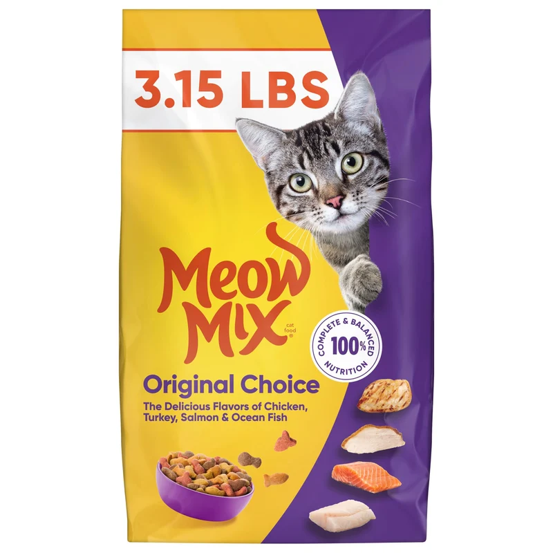Meow Mix Original Choice – Croquettes pour Chat Adulte, Sac de 1,43 kg