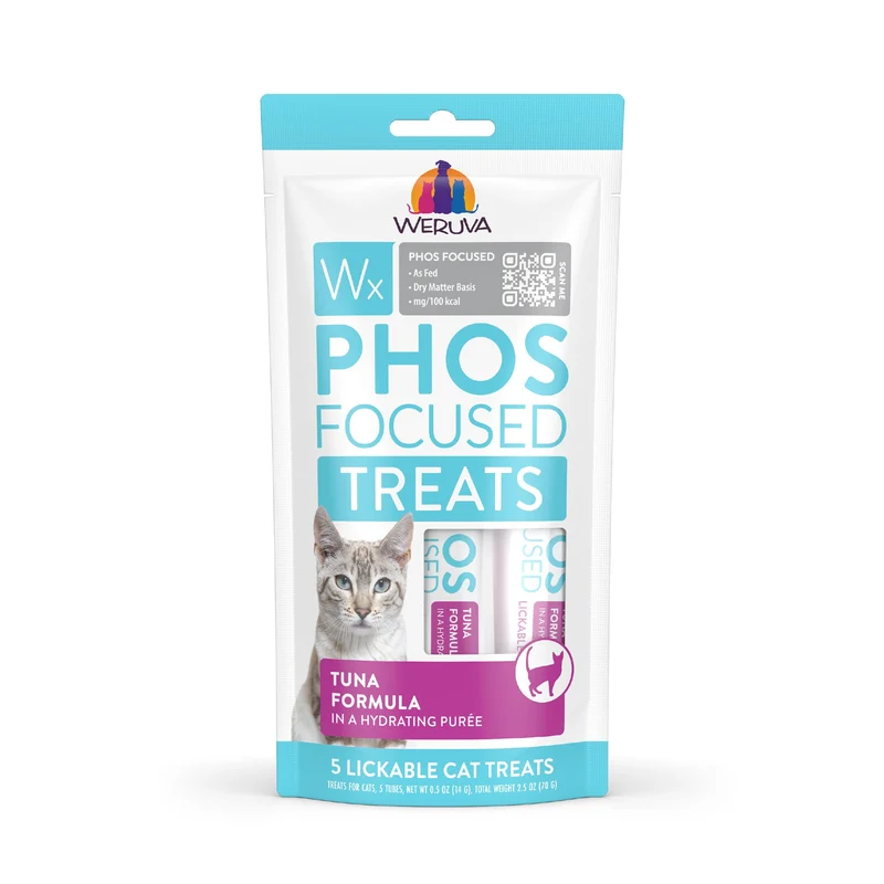 Weruva Wx Phos Focused – Friandises léchables au thon, faible en phosphore, tube de 14 g (lot de 5)