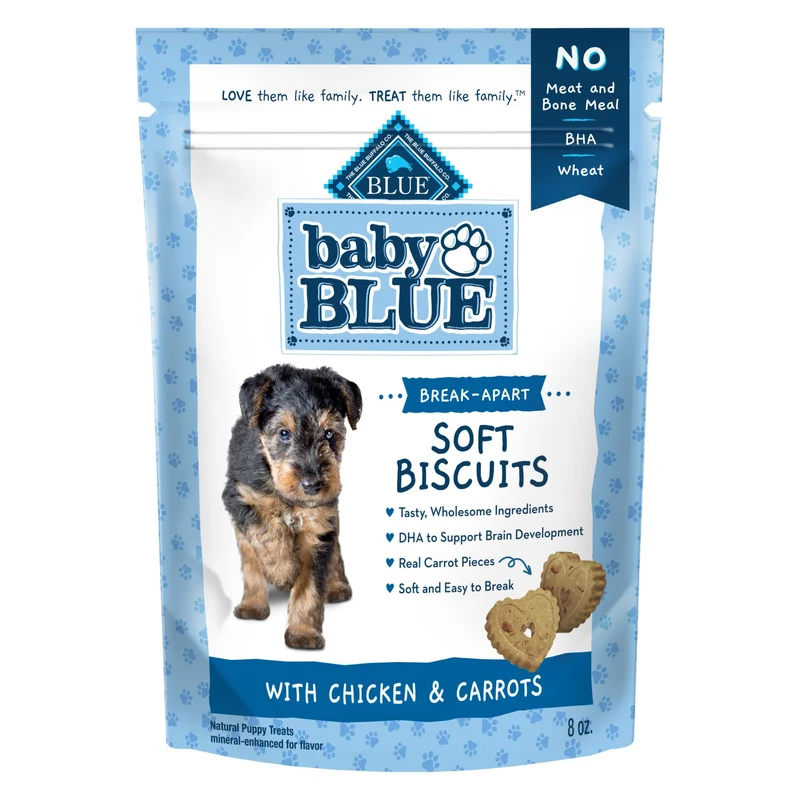 Blue Buffalo Baby BLUE Biscuits Mous pour Chiots — DHA, Poulet et Carottes, Sachet de 225 g
