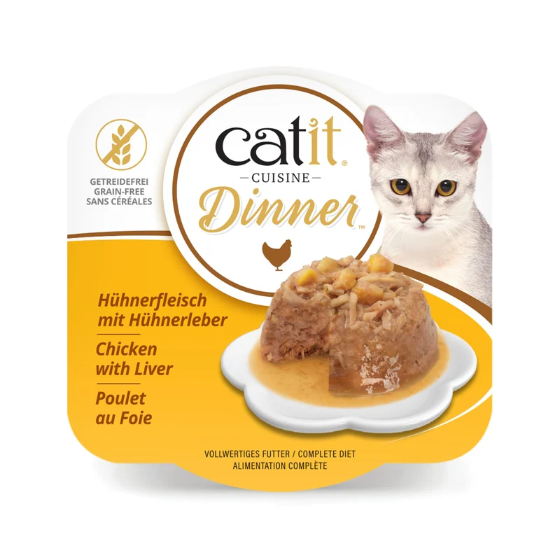 Catit Chicken Dinner au Poulet avec Foie et Patate Douce – Aliment Humide Hydratant et Équilibré pour Chats
