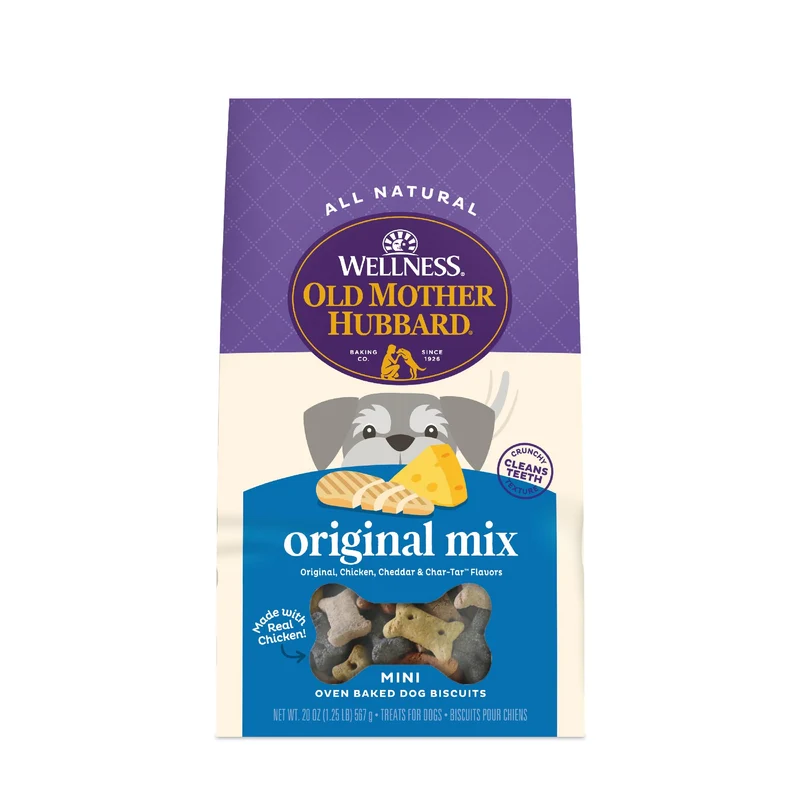Old Mother Hubbard Wellness – Biscuits Mini Original Mix pour Chiens, 4 Saveurs, 20 oz, Naturels