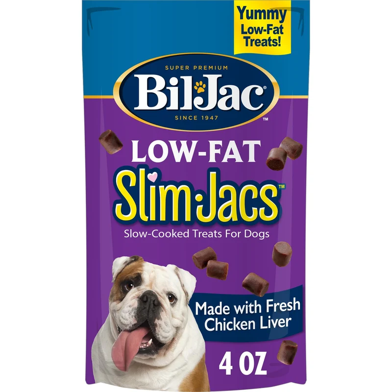 Bil-Jac SlimJacs Friandises Faible Gras — Foie de Poulet Réel, Gestion du Poids, 4 oz