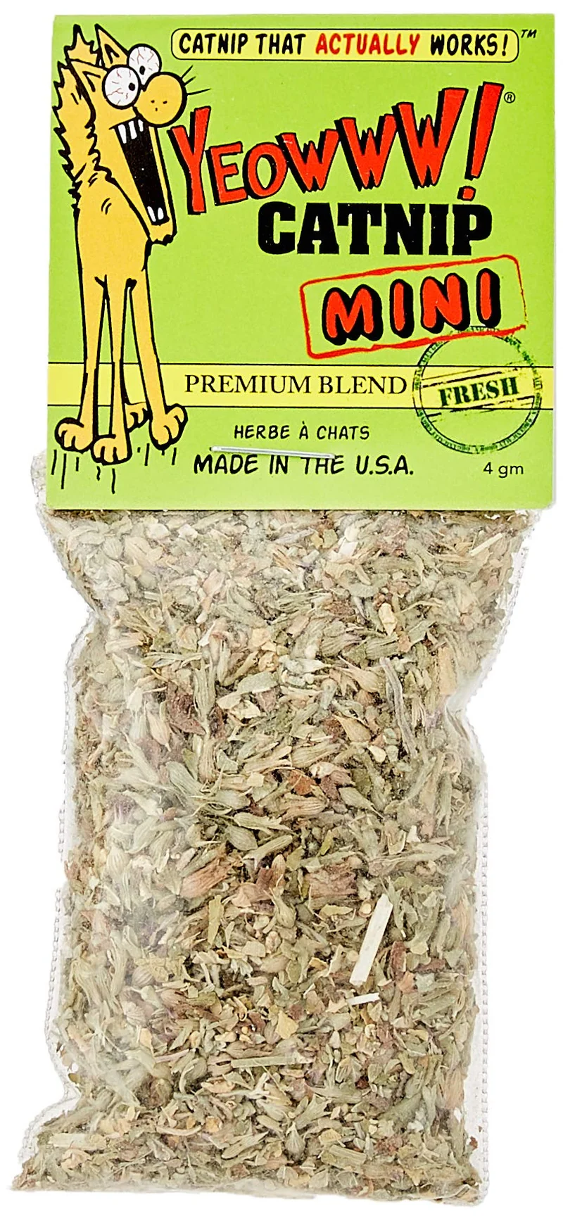 Yeowww! Jouet mini-catnip – Essai de puissance, mélange pur de fleurs, 4 grammes, fabriqué aux États‑Unis
