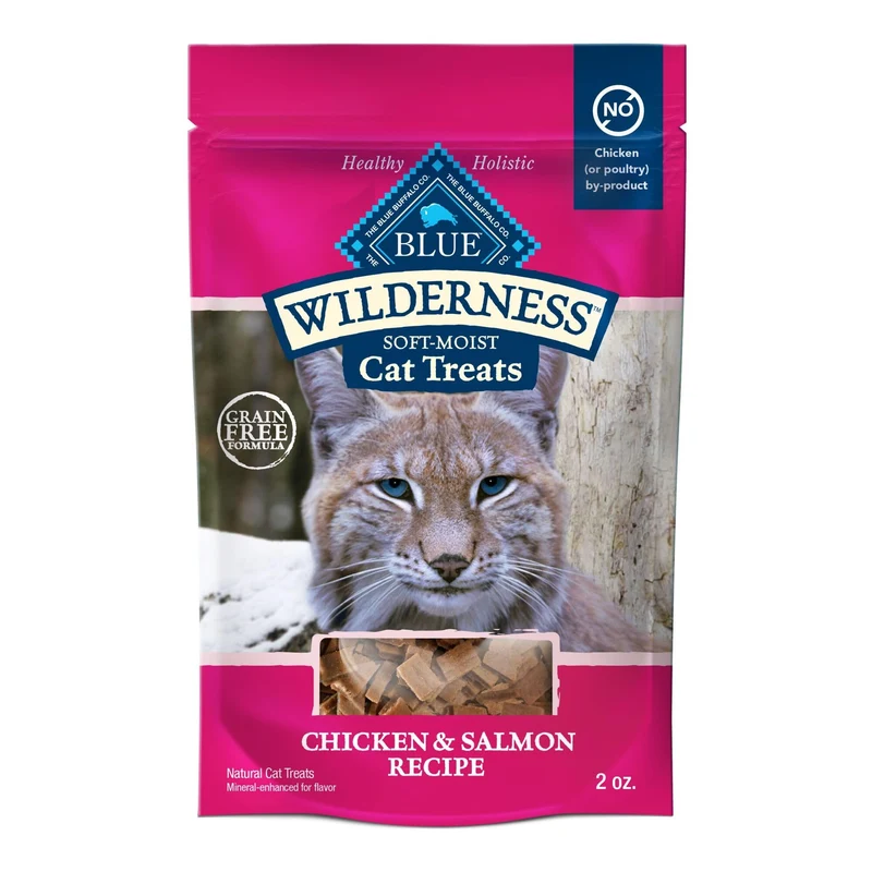 Blue Buffalo Wilderness Sans Céréales Friandises Moelleuses au Poulet et Saumon, Chat – Sachet 2 oz