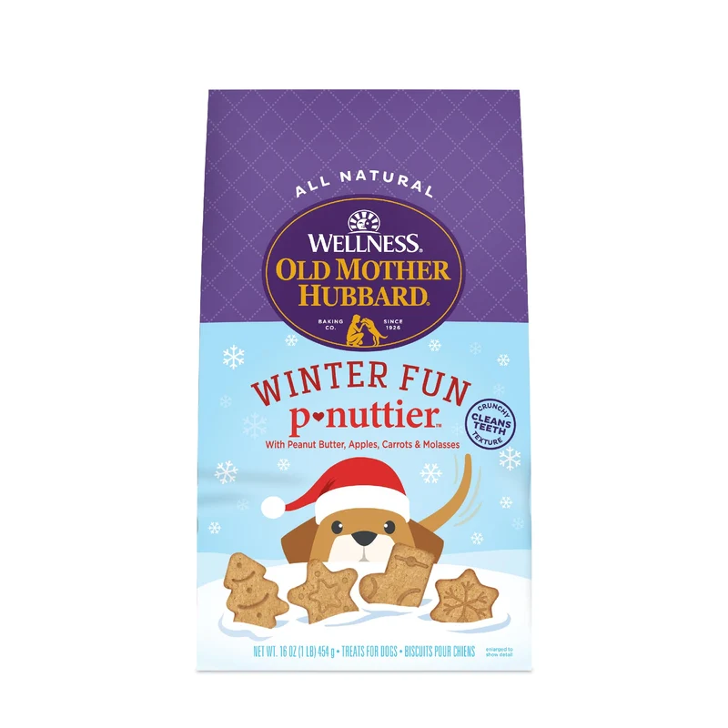 Old Mother Hubbard – Biscuits d’hiver au beurre de cacahuète pour chiens, naturels, 16 oz