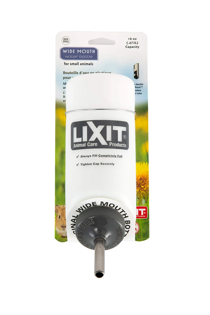 Lixit Bouteilles d'Eau Large Mouth sans BPA – 16 oz pour Lapins, Furets et Petits Animaux