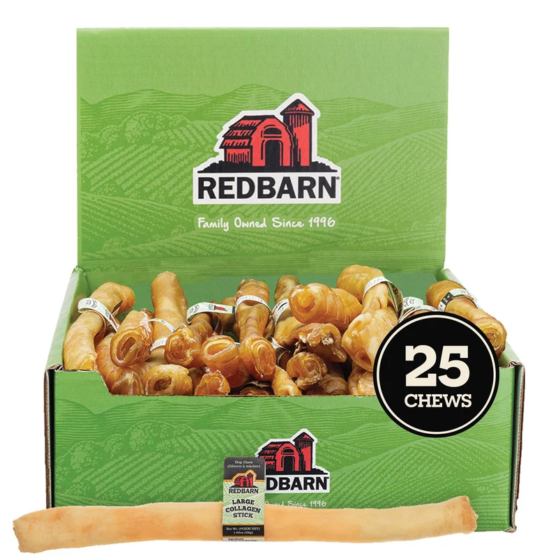 Redbarn Bâtonnets Collagène Boeuf – Friandises Dentaires Longue Durée pour Chiens | Protéines Elevées, Soutien des Articulations et du Pelage