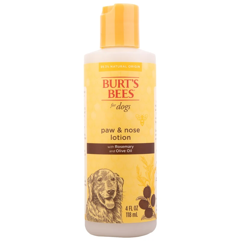 BURT'S BEES FOR PETS Lotion pour pattes et nez de chien – Hydratante, romarin et huile d'olive, 118 ml