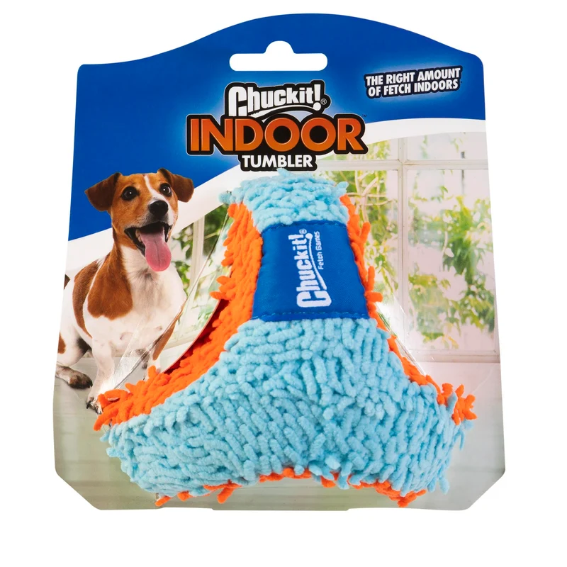 Chuckit ! Jouet tournant intérieur pour chiens – Interactif, 4,5 pouces, orange et bleu