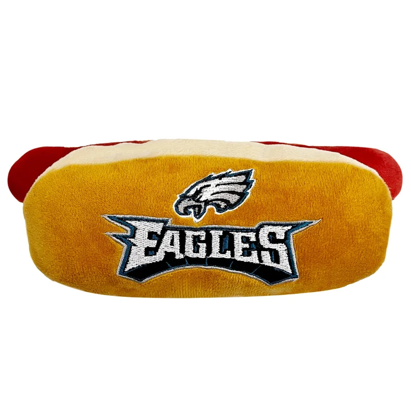 Pets First Eagles – Peluche hot-dog NFL pour chiens et chats (8 x 5 x 3 po)