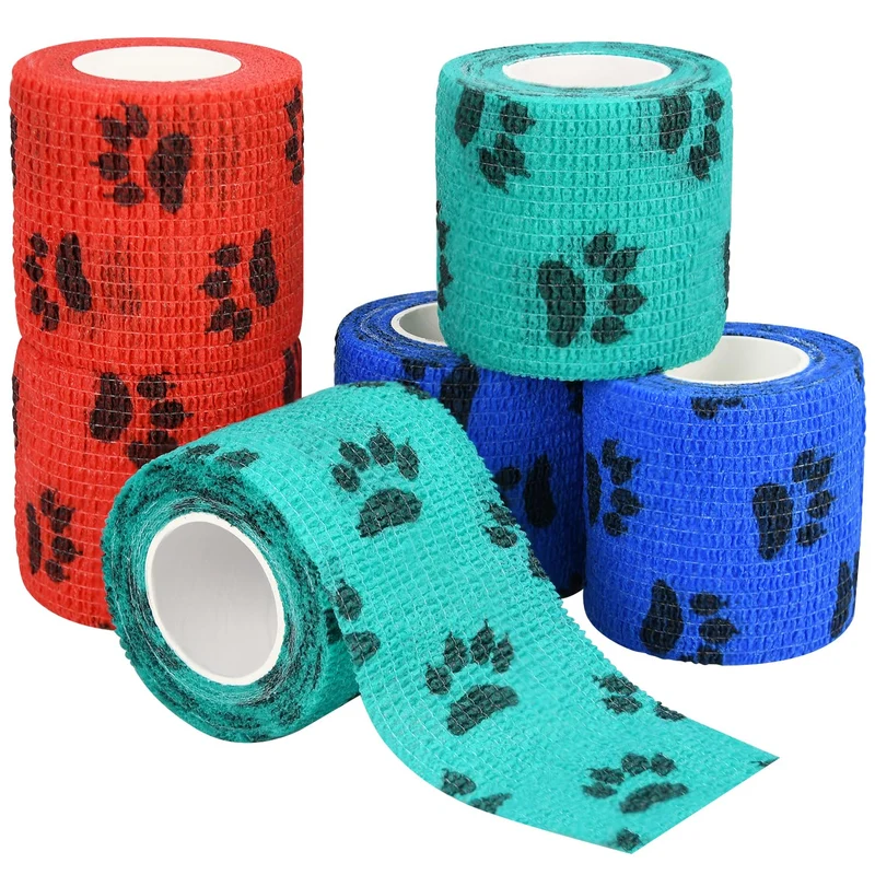 FGBNM – 6 bandages Vet Wrap 2 pouces auto-adhésifs, wraps non-tissés pour chiens et animaux
