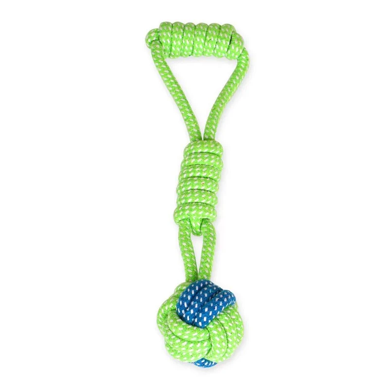 Sunglow – Jouet Chien Interactif Corde et Balle en Coton Naturel, Lavable et Durable