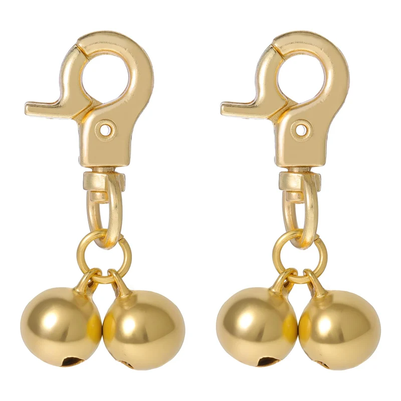 Xthrotsenk – 2 cloches dorées pour collier animal avec attaches robustes
